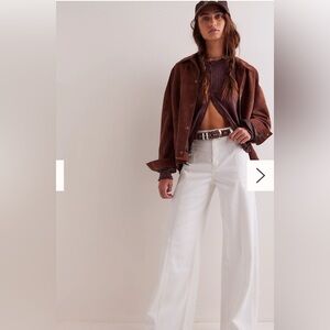 White High-Waisted Jeans Free People